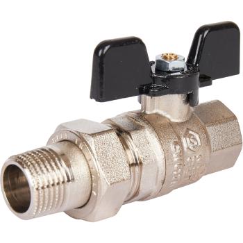 Кран шаровой полнопроходной STOUT американка ВР/НР ручка бабочка 1/2" с/п