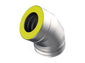 Сэндвич-отвод 135*, ф 115х220, AISI 439/Оц, 1,0мм/0,5мм, (К), удл=60мм