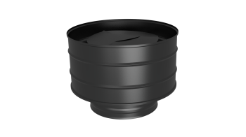 Оголовок с дефлектором, ф 150х220, AISI 439/439, 0,5мм/0,5мм, (К), h=260мм, тип-2 (черный 1000)