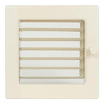 Решетка металлическая вентиляционная с жалюзи 170*170 цвет кремовый с/п