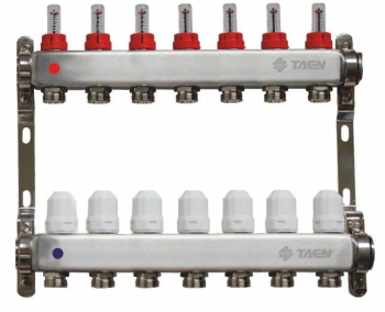 Коллекторная группа д/теплого пола TAEN 1x3/4x7 вых с расходомерами и рег клапанами нерж/ст