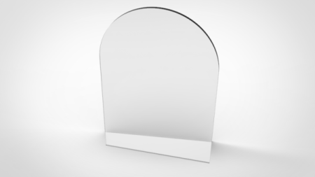 Стекло термостойкое 235х195х160х4мм (арка)