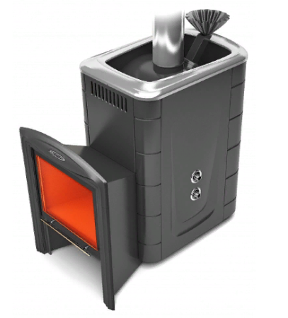 Печь банная ТМФ Гейзер 2014 Inox витра ЗК ТО антрацит