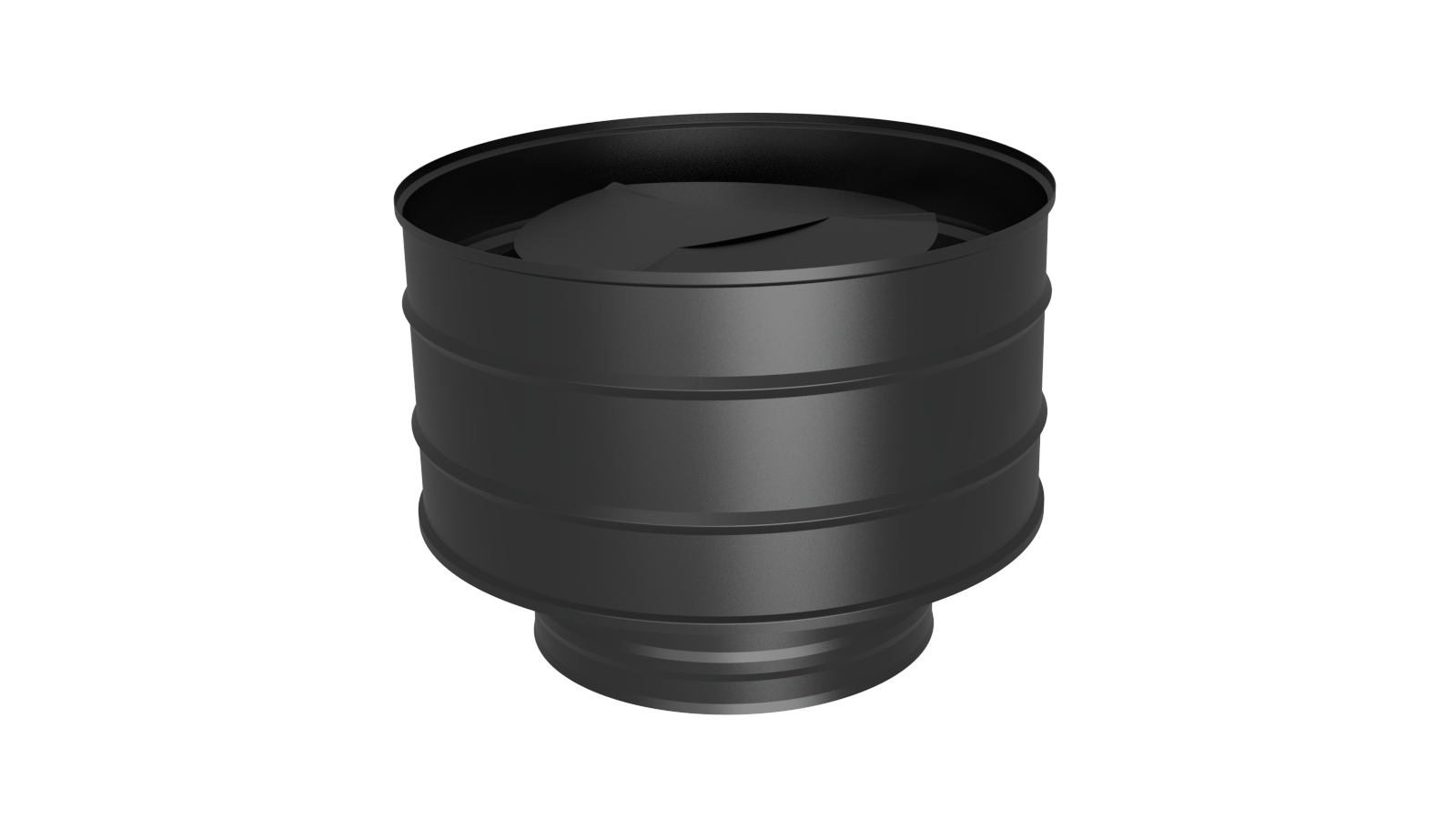 Оголовок с дефлектором, ф 115х200, AISI 439/Оц, 0,5мм/0,5мм, (К), h=230мм, тип-2 (черный 1000)