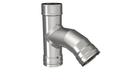 Тройник 135*, ф 130, AISI 439/0,5мм, h=310мм