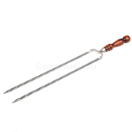 Шампур двойной с деревянной ручкой 400 мм